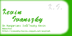 kevin ivanszky business card